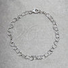 Sterling Silver Fancy Bracelet, Heart Design, Polished, Silver Finish, 03.392.0035.07