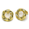 Oro Laminado Stud Earring, Gold Filled Style Polished, Golden Finish, 02.163.0366