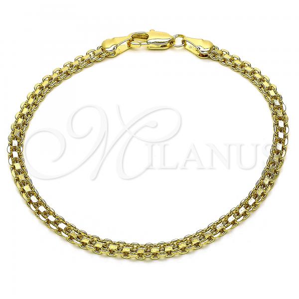 Oro Laminado Basic Bracelet, Gold Filled Style Bismark Design, Polished, Golden Finish, 04.213.0263.07