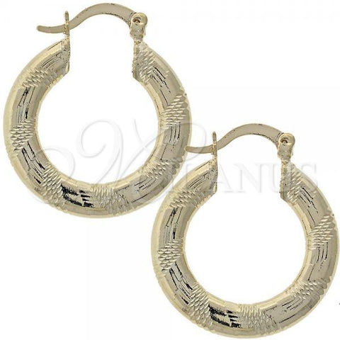 Oro Laminado Small Hoop, Gold Filled Style Diamond Cutting Finish, Golden Finish, 5.147.012.1