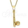Oro Laminado Fancy Pendant, Gold Filled Style Ball Design, Diamond Cutting Finish, Golden Finish, 5.183.021