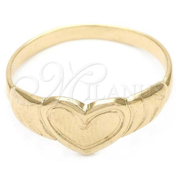 Oro Laminado Elegant Ring, Gold Filled Style Heart Design, Polished, Golden Finish, 01.32.0042.05 (Size 5)