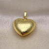 Oro Laminado Fancy Pendant, Gold Filled Style Heart Design, Polished, Golden Finish, 05.368.0003