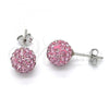 Sterling Silver Stud Earring, with Crystal, Rhodium Finish, 02.332.0042