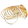 Gold Plated Dozen Bangle, Diamond Cutting Finish, Tricolor, 5.264.002.06 (06 MM Thickness, Size 6 - 2.75 Diameter)