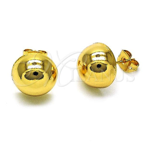 Oro Laminado Stud Earring, Gold Filled Style Polished, Golden Finish, 02.342.0272