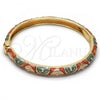 Oro Laminado Individual Bangle, Gold Filled Style Brown Enamel Finish, Golden Finish, 07.246.0003.2.05 (06 MM Thickness, Size 5 - 2.50 Diameter)