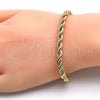 Oro Laminado Basic Bracelet, Gold Filled Style Rope Design, Polished, Golden Finish, 04.213.0103.08