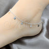 Sterling Silver Fancy Anklet, Heart Design, Polished, Silver Finish, 03.409.0148.10