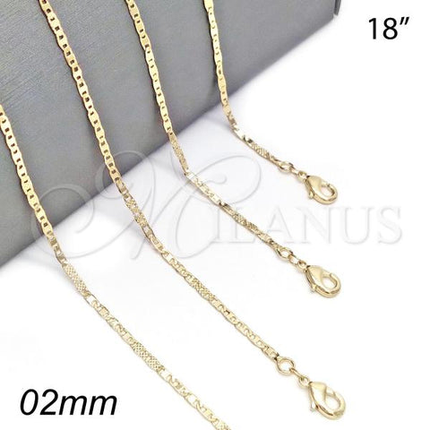 Oro Laminado Basic Necklace, Gold Filled Style Polished, Golden Finish, 04.213.0158.18