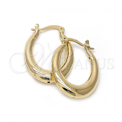 Oro Laminado Medium Hoop, Gold Filled Style Polished, Golden Finish, 109.008.1
