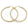 Oro Laminado Extra Large Hoop, Gold Filled Style Hollow Design, Diamond Cutting Finish, Golden Finish, 02.170.0311.90