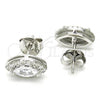 Sterling Silver Stud Earring, with White Cubic Zirconia, Polished, Rhodium Finish, 02.286.0022