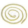 Oro Laminado Basic Necklace, Gold Filled Style Curb Design, Polished, Golden Finish, 04.213.0147.16