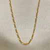 Oro Laminado Basic Necklace, Gold Filled Style Figaro Concave Design, Polished, Golden Finish, 04.213.0069.22