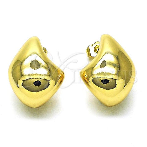 Oro Laminado Stud Earring, Gold Filled Style Polished, Golden Finish, 02.163.0289