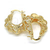 Oro Laminado Small Hoop, Gold Filled Style Heart Design, Diamond Cutting Finish, Golden Finish, 02.261.0027.25