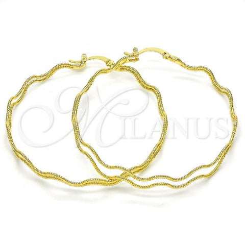 Oro Laminado Large Hoop, Gold Filled Style Diamond Cutting Finish, Golden Finish, 02.168.0047.55