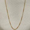 Oro Laminado Basic Necklace, Gold Filled Style Box Design, Polished, Golden Finish, 04.58.0013.22