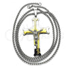 Stainless Steel Pendant Necklace, Crucifix Design, Polished, Two Tone, 04.116.0052.1.30