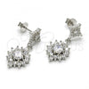 Sterling Silver Dangle Earring, with White Cubic Zirconia, Polished, Rhodium Finish, 02.175.0128