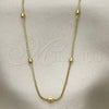 Oro Laminado Basic Necklace, Gold Filled Style Box Design, Polished, Golden Finish, 04.213.0260.18