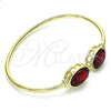 Oro Laminado Individual Bangle, Gold Filled Style with Siam Crystal, Polished, Golden Finish, 07.380.0005
