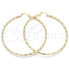 Oro Laminado Extra Large Hoop, Gold Filled Style Diamond Cutting Finish, Golden Finish, 02.213.0240.70
