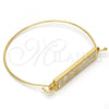Gold Tone Individual Bangle, with White Mother of Pearl, Polished, Golden Finish, 07.263.0001.04.GT (01 MM Thickness, Size 5 - 2.50 Diameter)