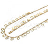 Oro Laminado Necklace and Bracelet, Gold Filled Style Heart Design, Polished, Golden Finish, 06.105.0002