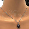 Rhodium Plated Pendant Necklace, Heart Design, with Amethyst Swarovski Crystals and White Micro Pave, Polished, Rhodium Finish, 04.239.0004.1.16