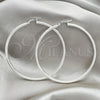 Sterling Silver Large Hoop, Hollow Design, Polished, Silver Finish, 02.389.0185.60