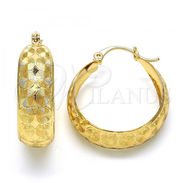 Oro Laminado Medium Hoop, Gold Filled Style Polished, Golden Finish, 02.106.0012.30