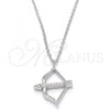 Sterling Silver Pendant Necklace, with White Cubic Zirconia, Polished, Rhodium Finish, 04.336.0060.16