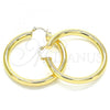 Oro Laminado Large Hoop, Gold Filled Style Hollow Design, Polished, Golden Finish, 02.170.0314.50