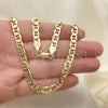 Oro Laminado Basic Necklace, Gold Filled Style Mariner Design, Polished, Golden Finish, 5.222.024.28