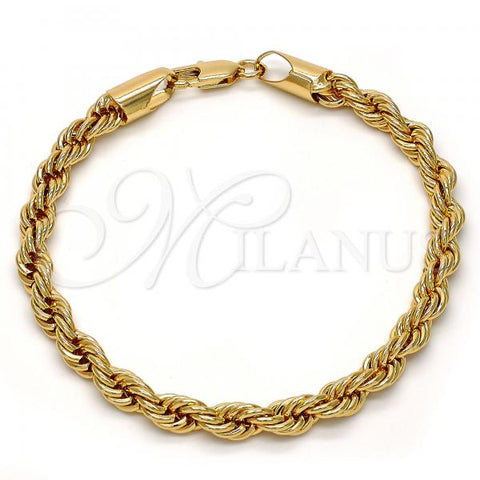 Gold Tone Basic Bracelet, Rope Design, Polished, Golden Finish, 04.242.0042.09GT