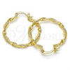 Oro Laminado Medium Hoop, Gold Filled Style Diamond Cutting Finish, Golden Finish, 02.170.0208.1.30