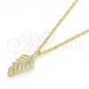Sterling Silver Pendant Necklace, with White Micro Pave, Polished, Golden Finish, 04.337.0009.1.16