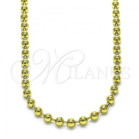 Oro Laminado Fancy Necklace, Gold Filled Style Ball Design, Polished, Golden Finish, 04.341.0108.16