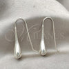 Sterling Silver Dangle Earring, Teardrop Design, Polished, Silver Finish, 02.395.0017