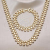 Oro Laminado Necklace and Bracelet, Gold Filled Style Polished, Golden Finish, 06.372.0066