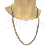 Gold Tone Basic Necklace, Pave Cuban Design, Polished, Golden Finish, 04.242.0039.30GT