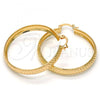 Oro Laminado Medium Hoop, Gold Filled Style Diamond Cutting Finish, Golden Finish, 02.261.0003.40