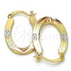 Oro Laminado Small Hoop, Gold Filled Style Diamond Cutting Finish, Tricolor, 02.102.0047.20