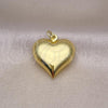 Oro Laminado Fancy Pendant, Gold Filled Style Heart Design, Polished, Golden Finish, 05.368.0001