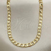 Oro Laminado Basic Necklace, Gold Filled Style Curb Design, Polished, Golden Finish, 5.222.004.18