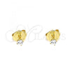 Oro Laminado Stud Earring, Gold Filled Style with White Cubic Zirconia, Polished, Golden Finish, 5.128.015.2
