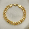 Oro Laminado Basic Bracelet, Gold Filled Style Miami Cuban Design, Polished, Golden Finish, 04.63.0130.1.08