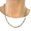 Gold Tone Basic Necklace, Figaro Design, Polished, Golden Finish, 04.242.0017.24GT